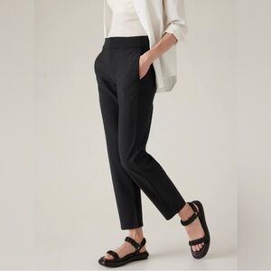 Athleta Black Stellar Trouser Pant Ankle Zipper Women's Size 6 Casual Travel
